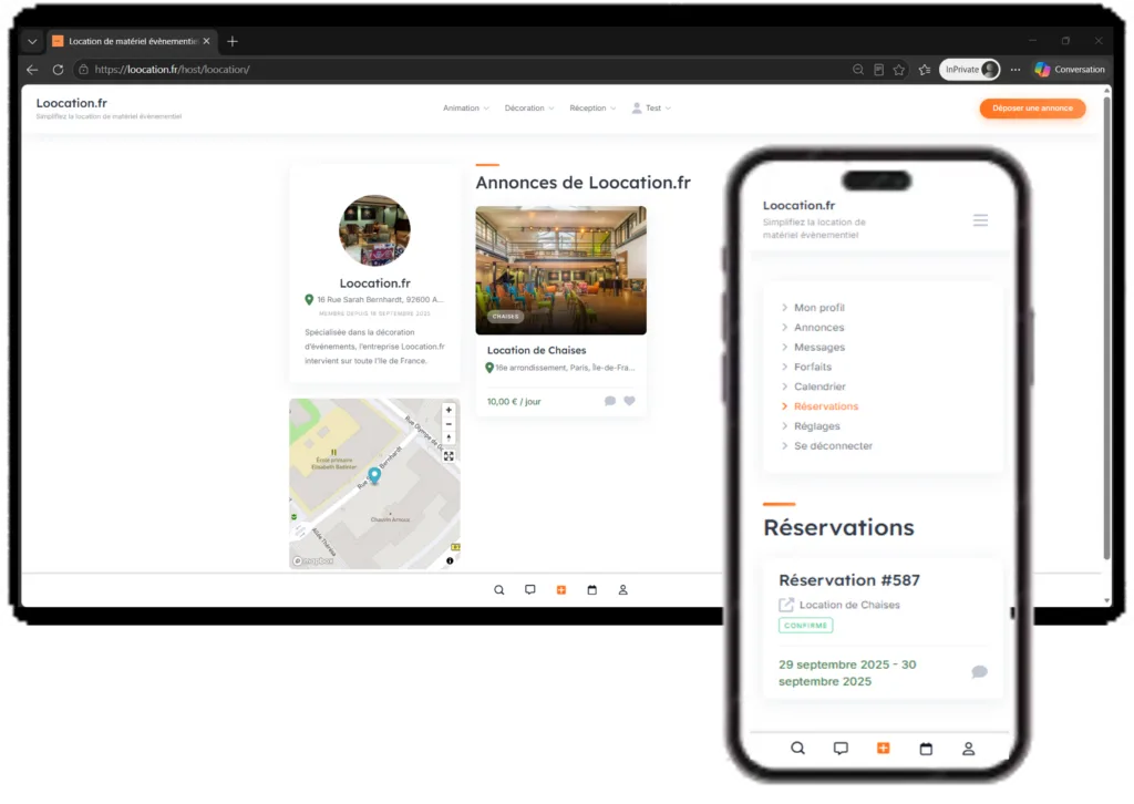 Découvrez notre application web et mobile pour la location de mobilier évènementiel